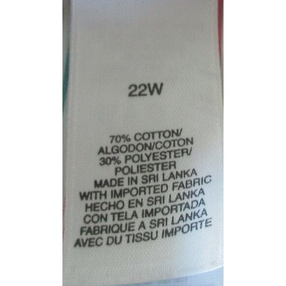 Villager Liz Claiborne Women's Multi Color Striped Long Sleeve Blouse Size 22W - Picture 9 of 10